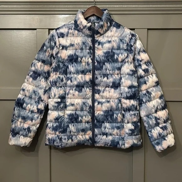Eddie Bauer CirrusLite Down Jacket 650 Fill Full Zip Indigo Printed Size Large - Picture 3 of 13